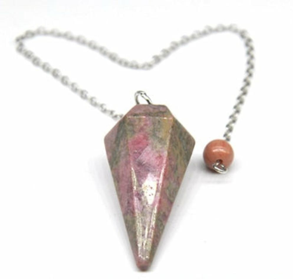 Natural Gemstone Chakra Pyramid Hexagonal Pendulum Healing Crystals