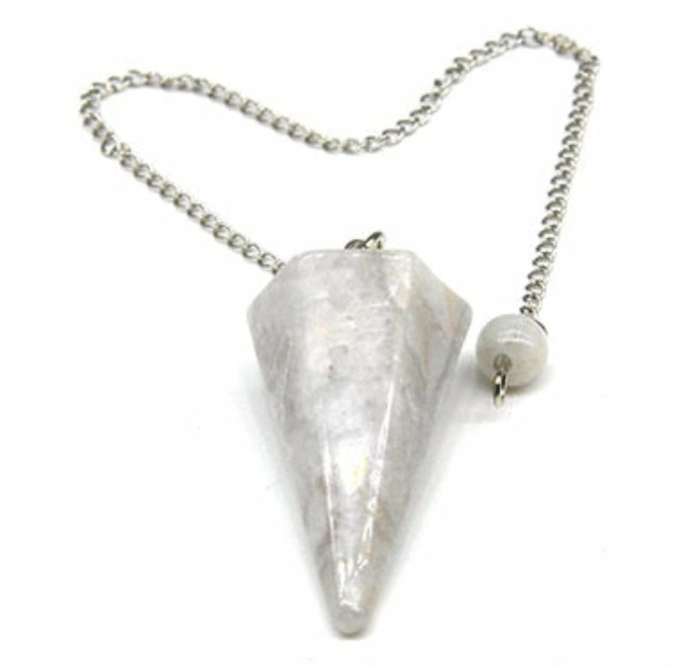 Natural Gemstone Chakra Pyramid Hexagonal Pendulum Healing Crystals