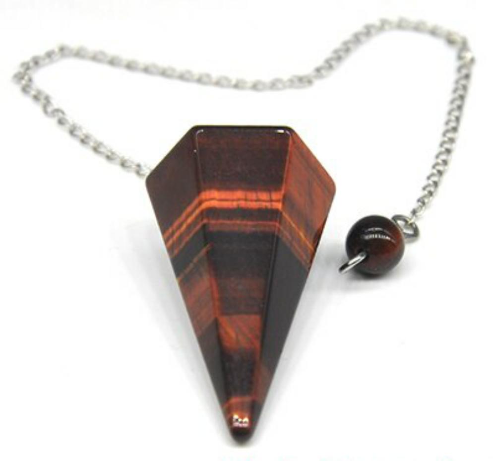 Natural Gemstone Chakra Pyramid Hexagonal Pendulum Healing Crystals