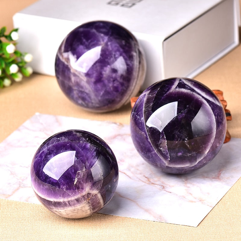 Natural Dream Crystal Ball 1 PC Polished Globe Massaging Ball Reiki