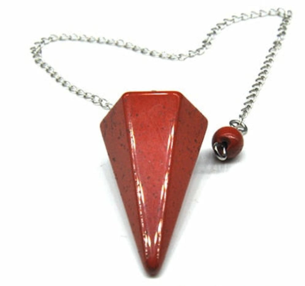 Natural Gemstone Chakra Pyramid Hexagonal Pendulum Healing Crystals