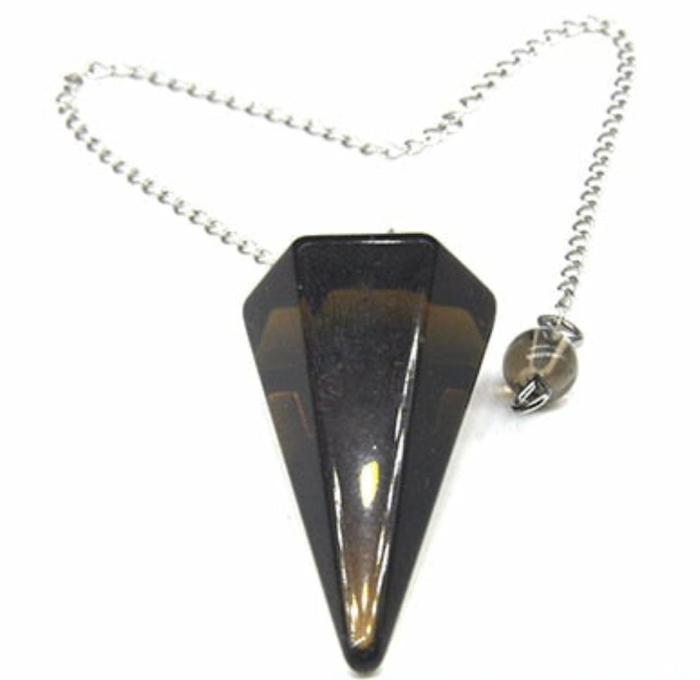 Natural Gemstone Chakra Pyramid Hexagonal Pendulum Healing Crystals