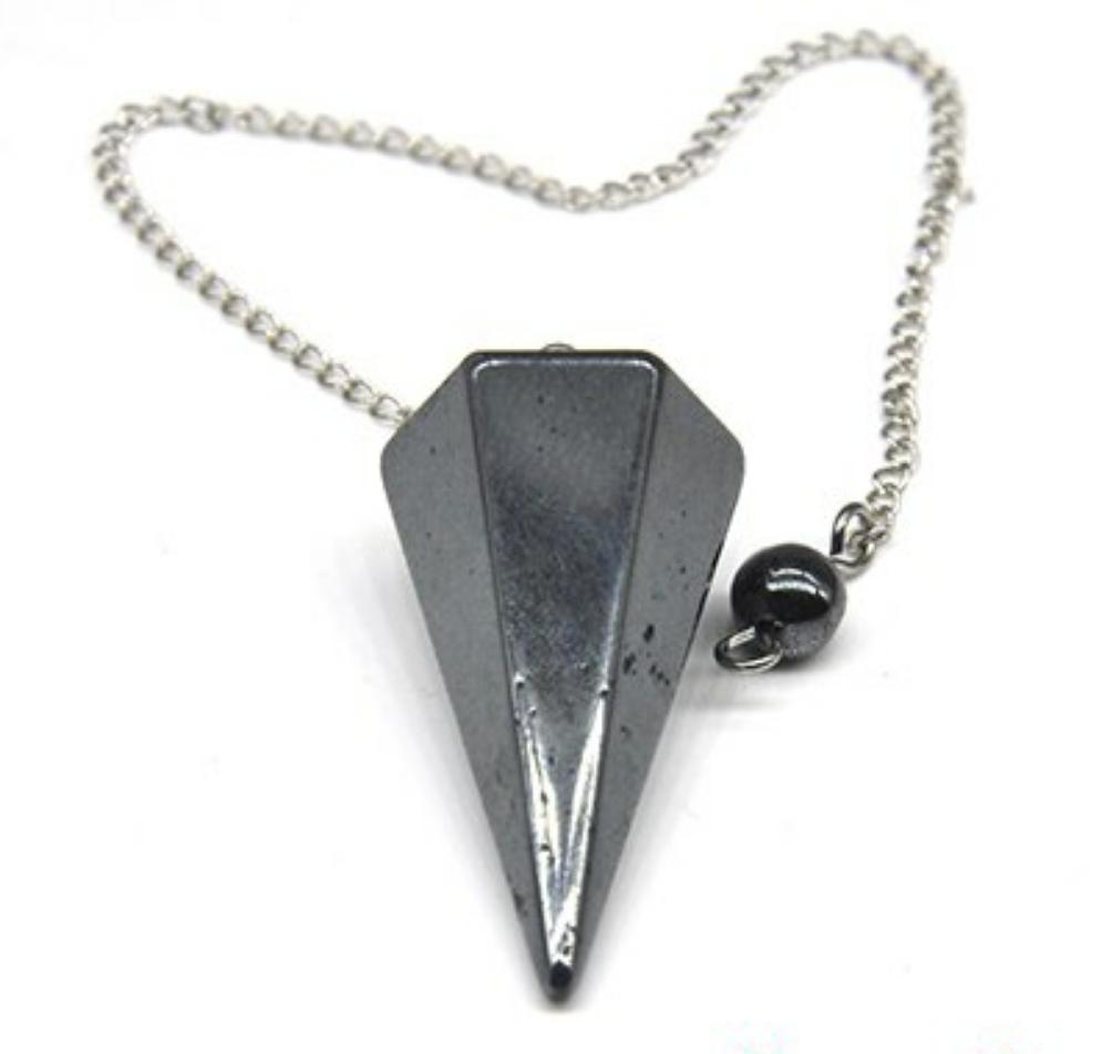 Natural Gemstone Chakra Pyramid Hexagonal Pendulum Healing Crystals