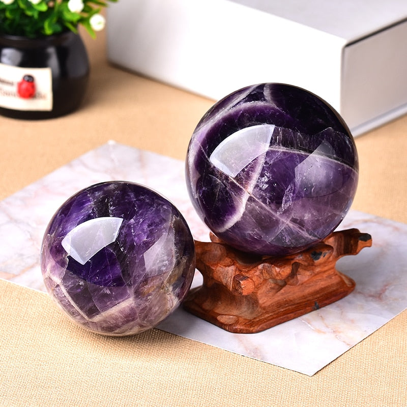 Natural Dream Crystal Ball 1 PC Polished Globe Massaging Ball Reiki