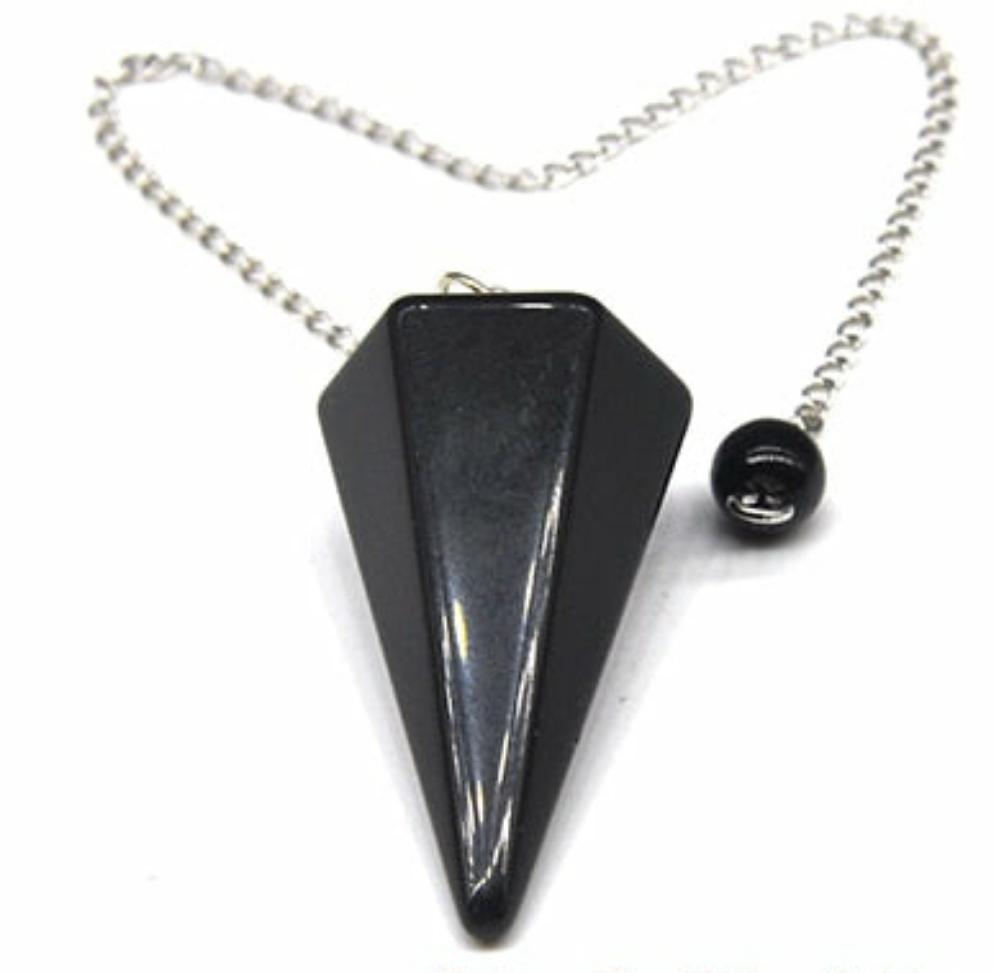 Natural Gemstone Chakra Pyramid Hexagonal Pendulum Healing Crystals