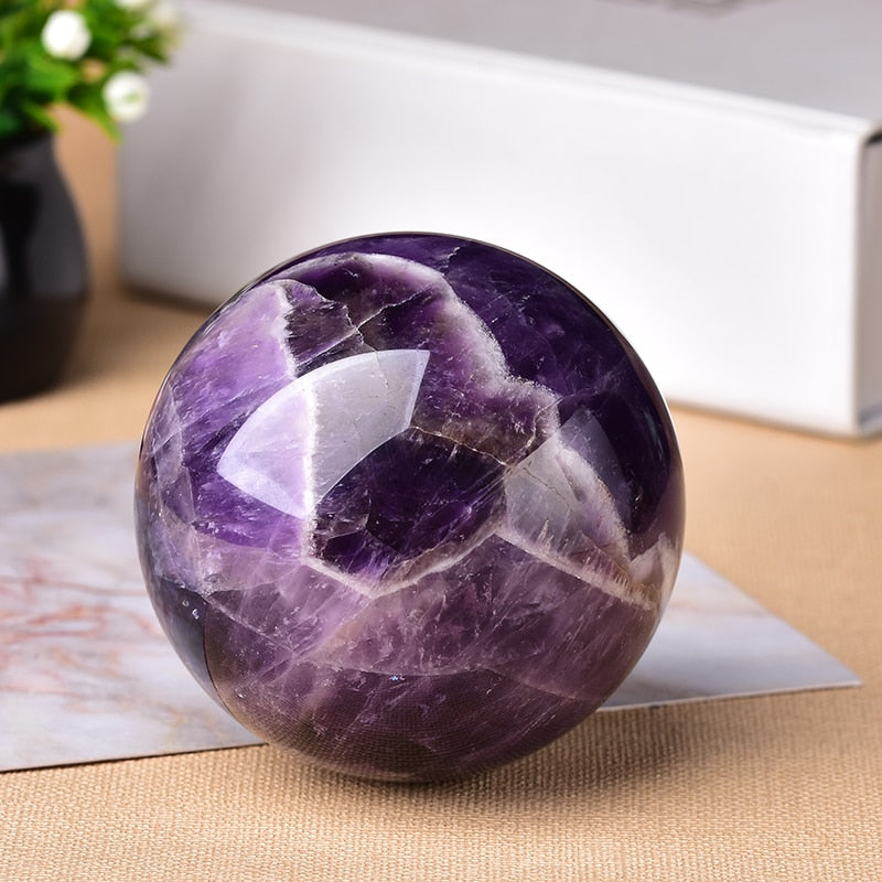 Natural Dream Crystal Ball 1 PC Polished Globe Massaging Ball Reiki