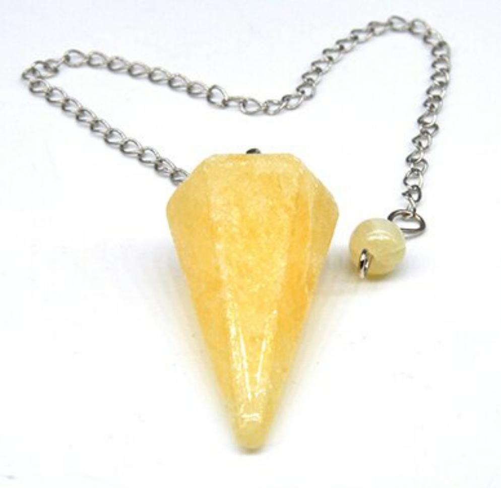 Natural Gemstone Chakra Pyramid Hexagonal Pendulum Healing Crystals