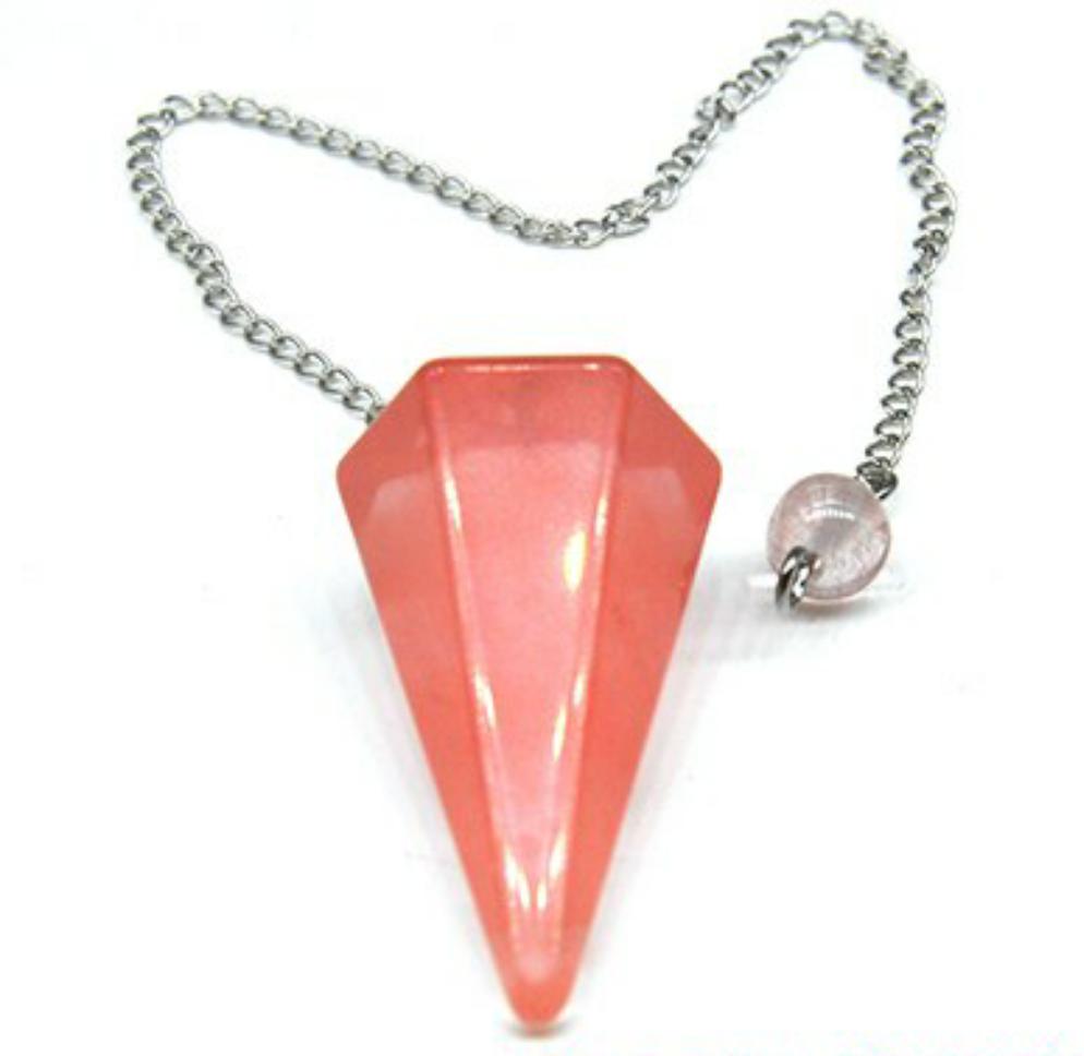 Natural Gemstone Chakra Pyramid Hexagonal Pendulum Healing Crystals