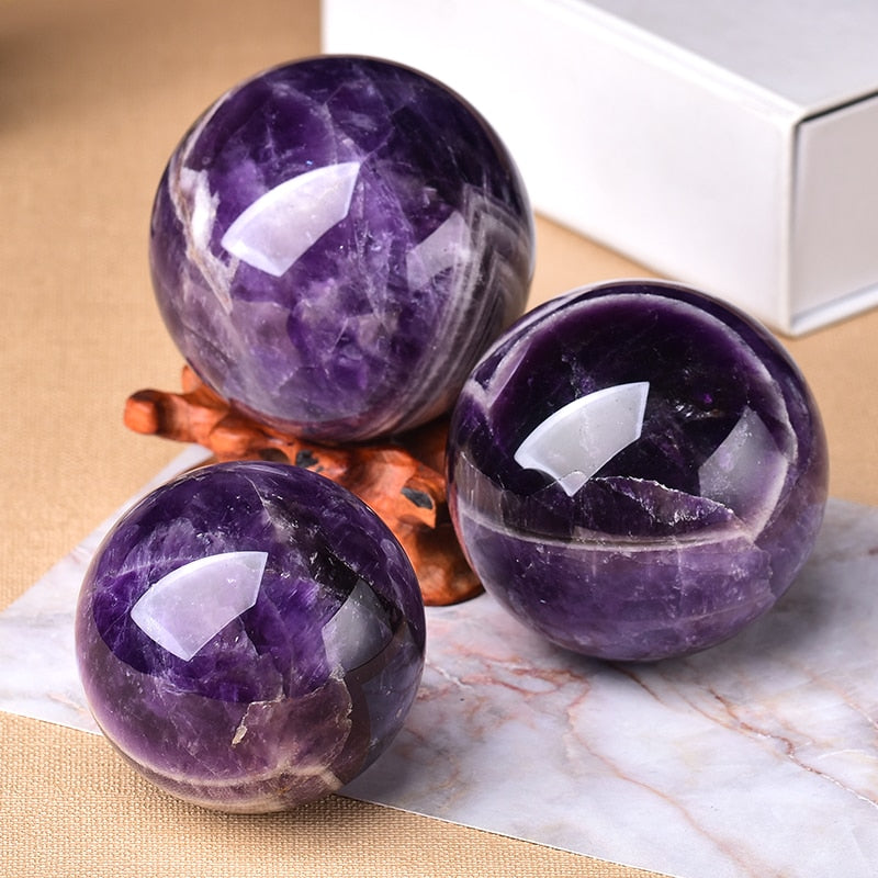 Natural Dream Crystal Ball 1 PC Polished Globe Massaging Ball Reiki