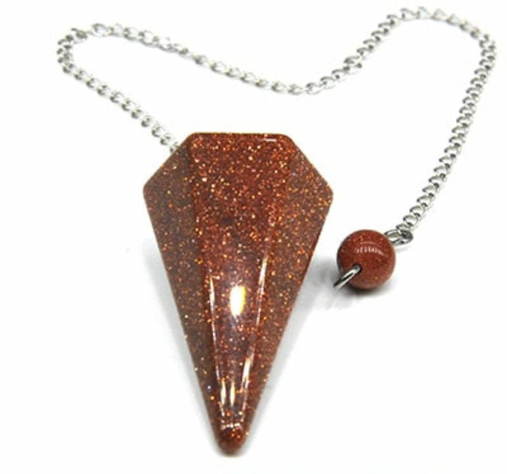 Natural Gemstone Chakra Pyramid Hexagonal Pendulum Healing Crystals