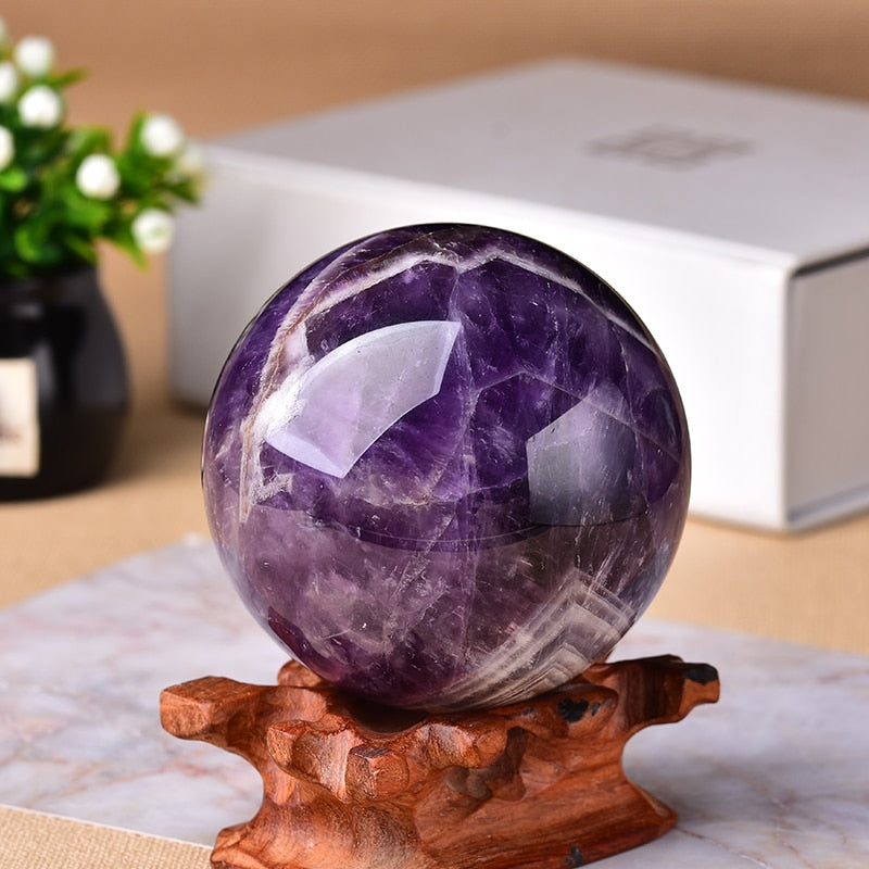 Natural Dream Crystal Ball 1 PC Polished Globe Massaging Ball Reiki