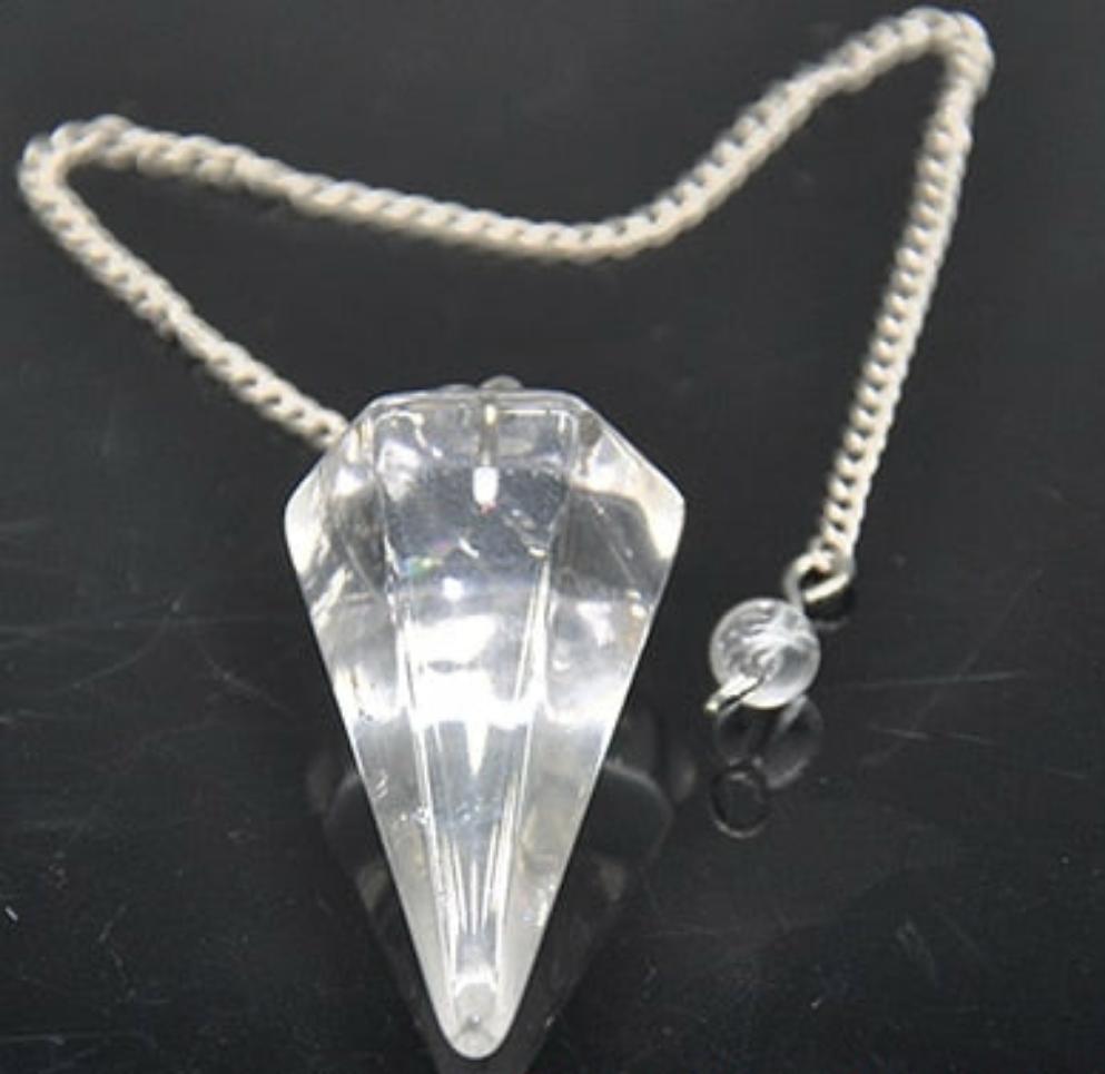 Natural Gemstone Chakra Pyramid Hexagonal Pendulum Healing Crystals