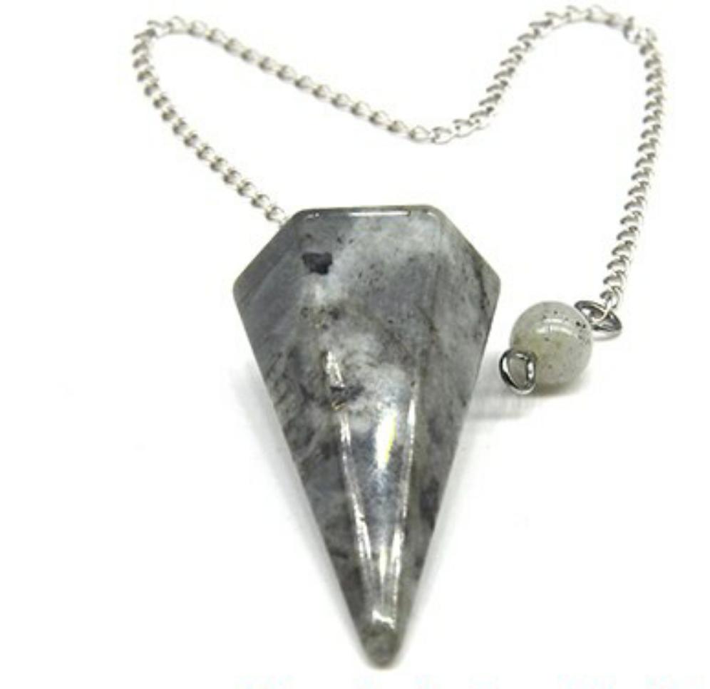 Natural Gemstone Chakra Pyramid Hexagonal Pendulum Healing Crystals