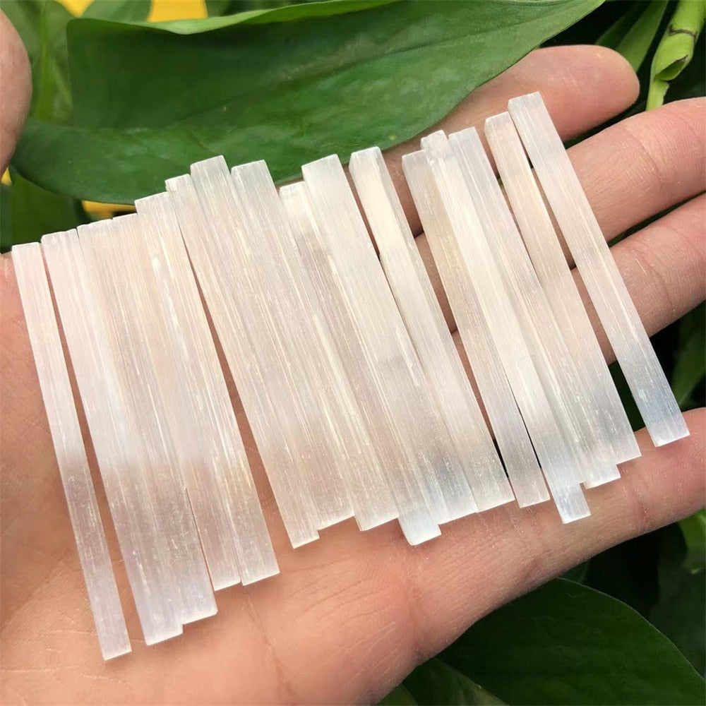 Selenite Natural Stone Rough Crystals Stick Mineral Healing Reiki