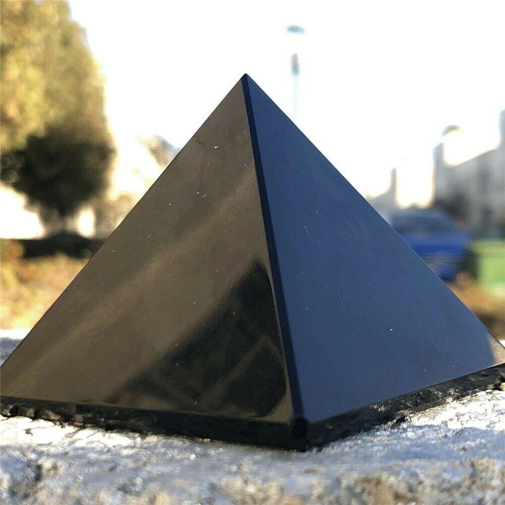 Natural Mineral Black Tourmaline Crystal Point Healing Pyramid Natural Mineral Triangled Crystal Point 4-10cm