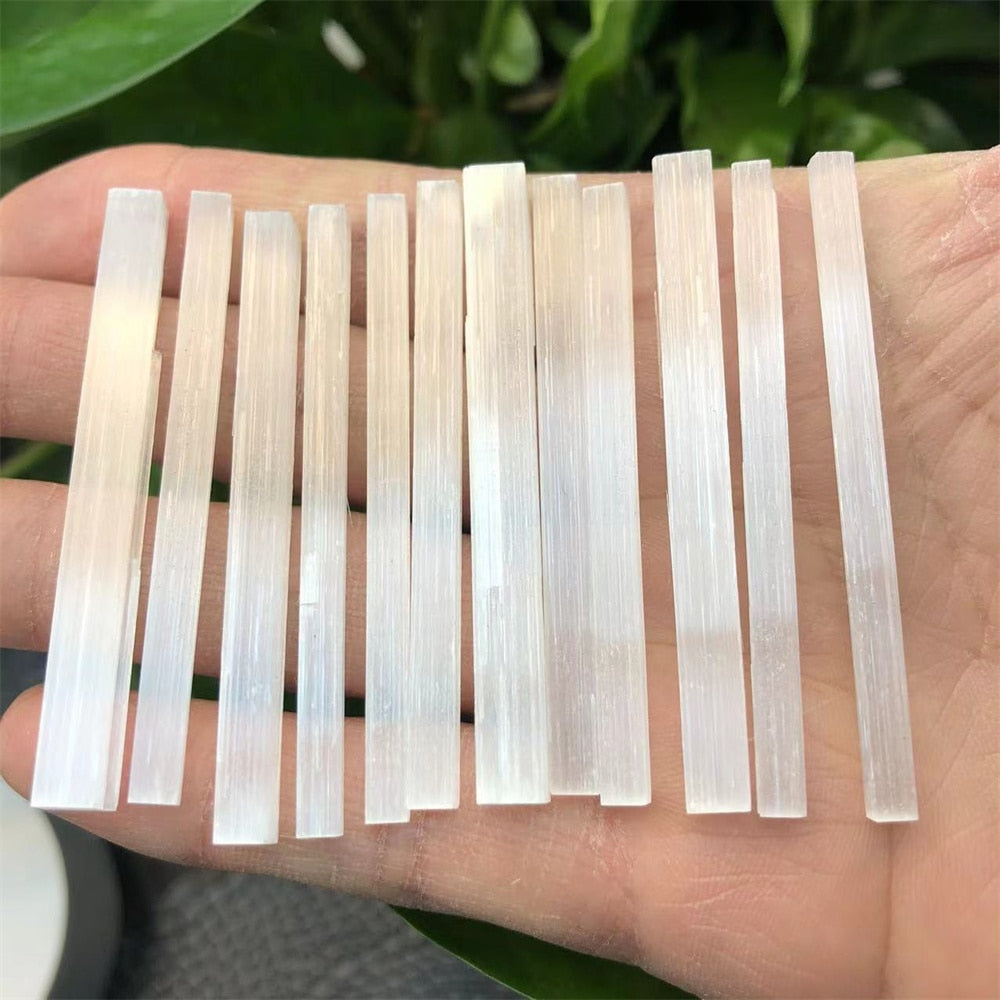 Selenite Natural Stone Rough Crystals Stick Mineral Healing Reiki