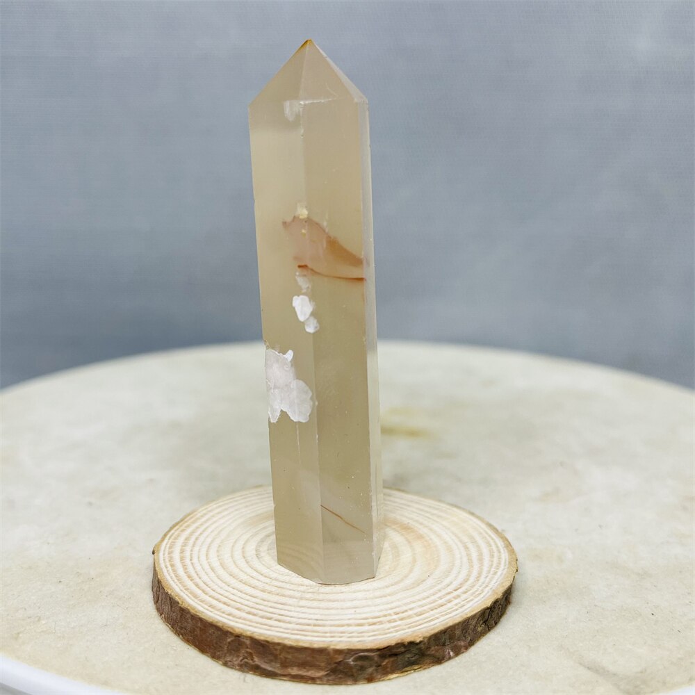 Natural Pink Purple Cherry Blossom Agate Pagoda Obelisks