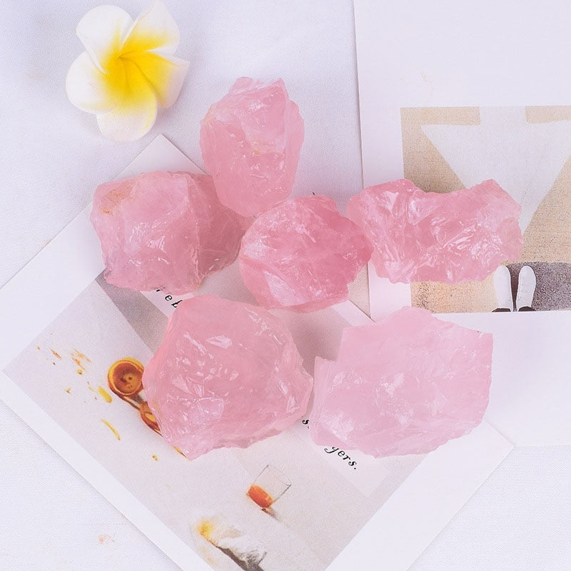 Pink Rose Quartz Stone Raw Crystal Stones 100% Natural