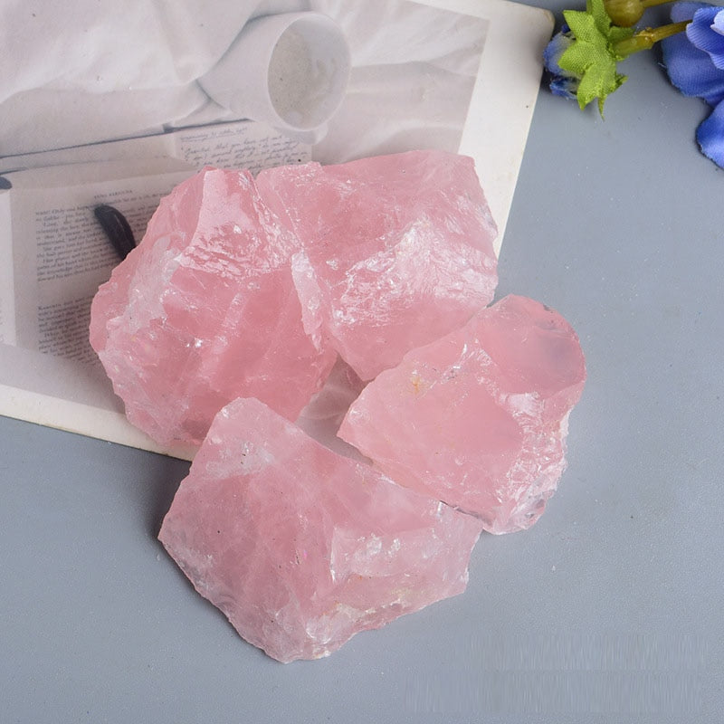 Pink Rose Quartz Stone Raw Crystal Stones 100% Natural