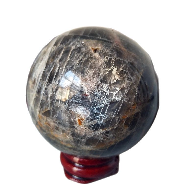 Natural Black Moonstone Crystal Sphere