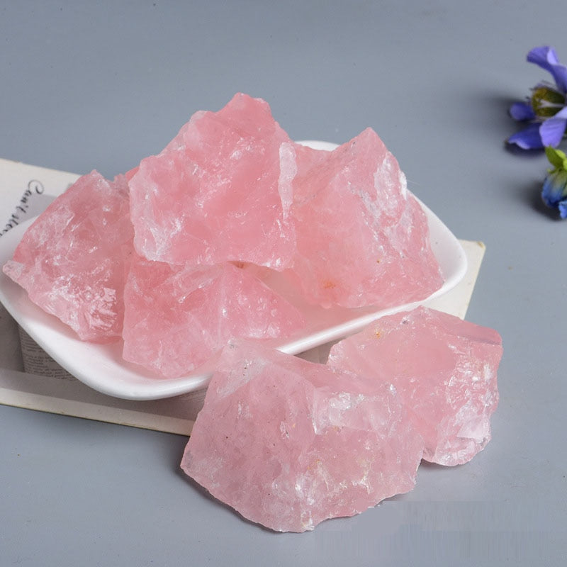 Pink Rose Quartz Stone Raw Crystal Stones 100% Natural